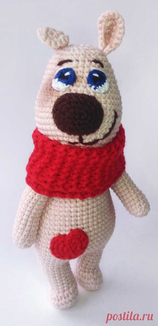 PDF Щенок Марк крючком. FREE crochet pattern; Аmigurumi doll patterns. Амигуруми схемы и описания на русском. Вязаные игрушки и поделки своими руками  #amimore - Собака, пёс, собачка, щенок, пёсик.