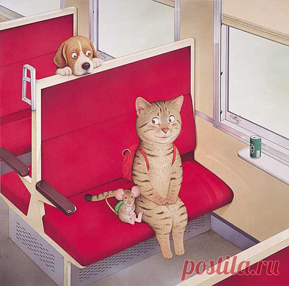 » Кавайные котики Kunio Sato » Картинки, эскизы, рисунки карандашом и тушью.