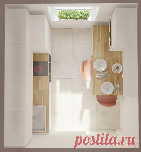 5 грамотных вариантов планировки крошечной кухни