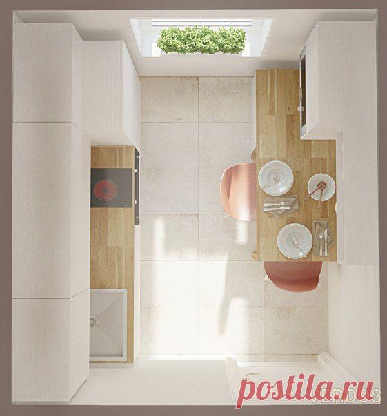 5 грамотных вариантов планировки крошечной кухни