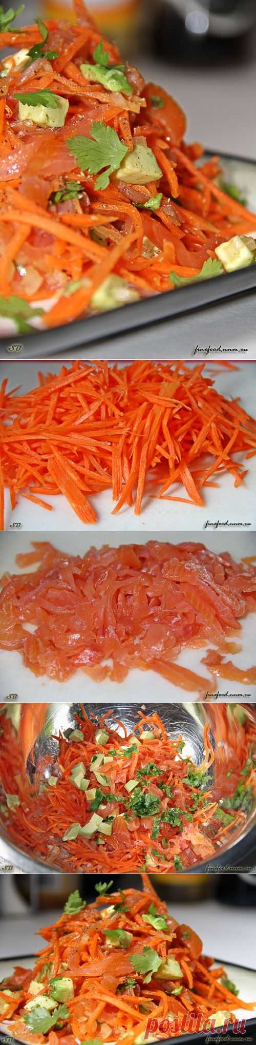 Очень интересный салат... с копченым лососем, морковью и авокадо - Вкусные рецепты