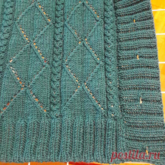 Жилет с ажурными ромбами | SVG Вязание спицами и крючком | Яндекс Дзен