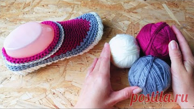 ТОЛЬКО ИЗ ОСТАТКОВ ПРЯЖИ (only from the remnants of yarn)🧶 СЛЕДКИ НА ДВУХ СПИЦАХ