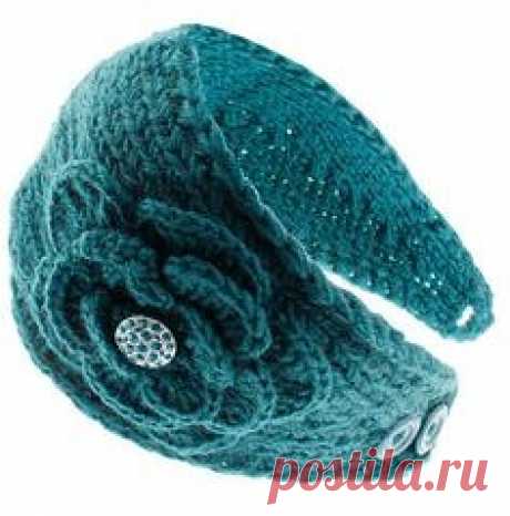 Широкая повязка на голову спицами