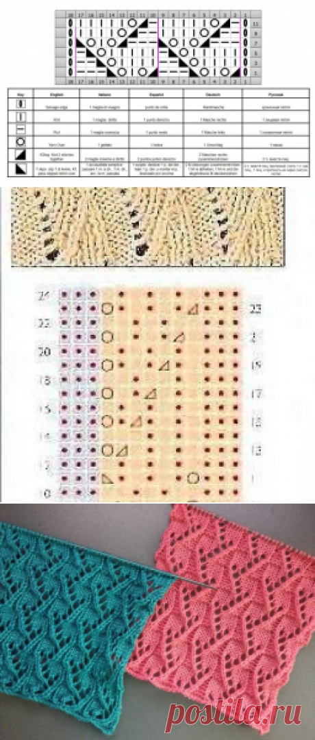 Ажурный узор спицами