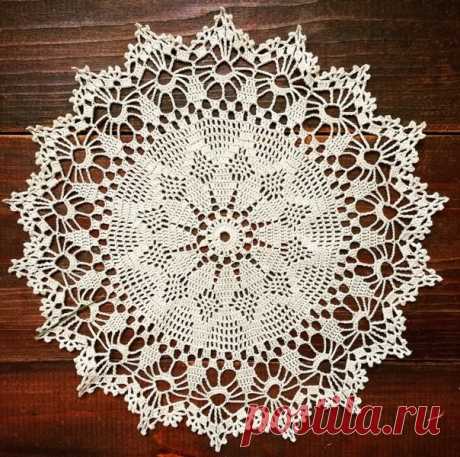 Вязаная салфетка (крючок)
#вязание #вязание_крючком #салфетка #crochet #crochetdoily