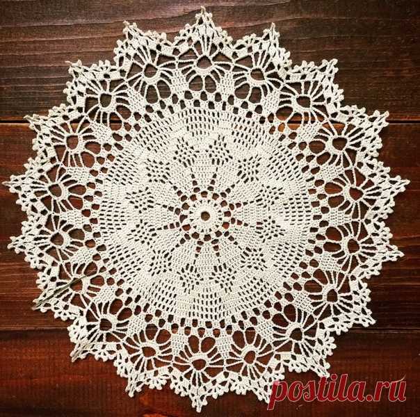 Вязаная салфетка (крючок)
#вязание #вязание_крючком #салфетка #crochet #crochetdoily