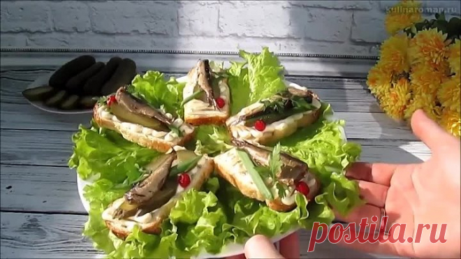 Бутерброды со шпротами и соленым огурцом! Улётная закуска