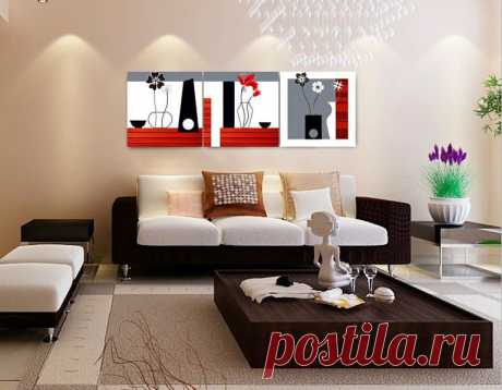 home pr Picture - More Detailed Picture about Free shipping black red white abstract art 3 panel canvas art flower wall art high quality decoration home unique gift764 Picture in Painting &amp; Calligraphy from Home decorative oil painting | Aliexpress.com | Alibaba Group