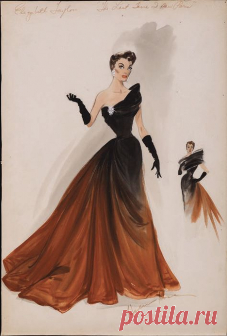 Fashion Illustration Vintage Hollywood Glamour Helen Rose