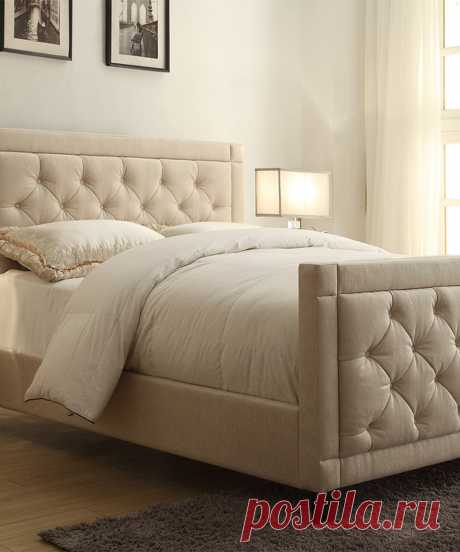 Pulaski Oyster Nusilk Button Tuft Headboard &amp; Footboard Set | zulily