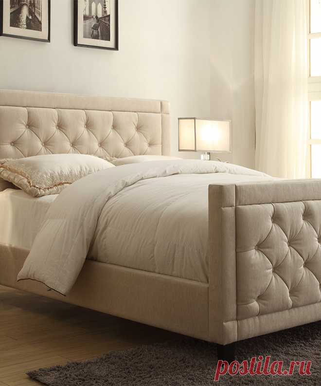 Pulaski Oyster Nusilk Button Tuft Headboard & Footboard Set | zulily