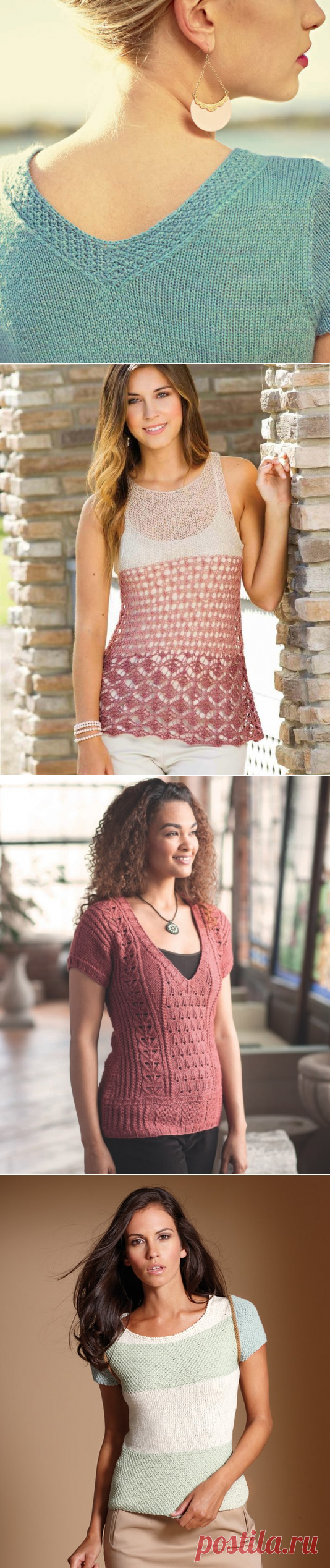 Лучшие женские топы спицами с описанием