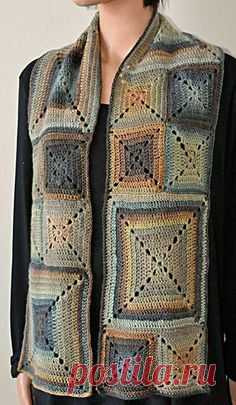 Mini Mochi Crochet Block Scarf - free pattern