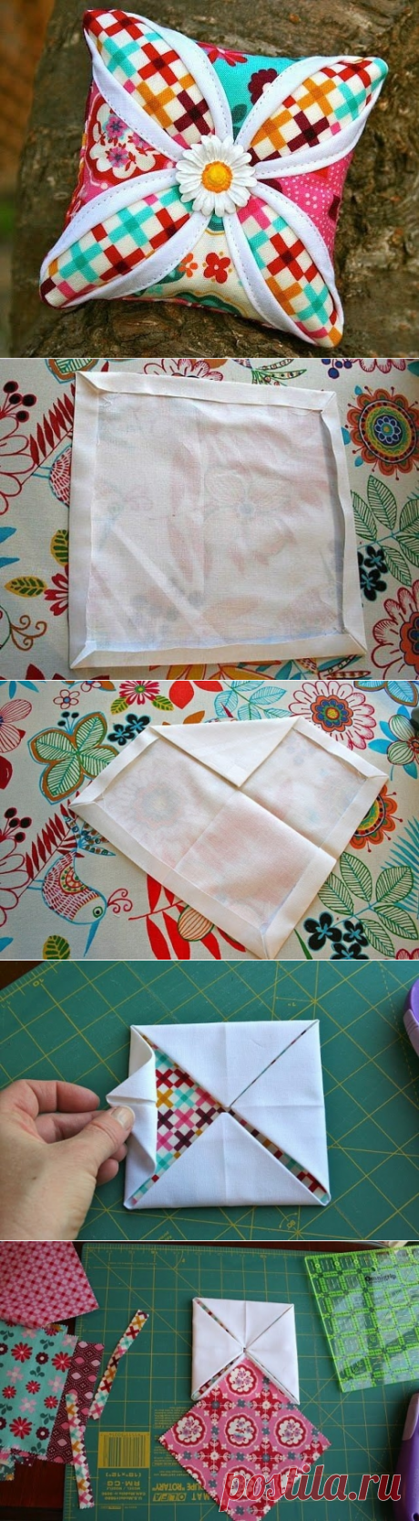 Шьем подушечку в технике кафедральные окна