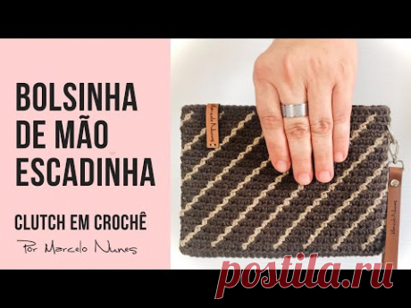 Bolsinha de mão Escadinha - Clutch em Crochê por Marcelo Nunes