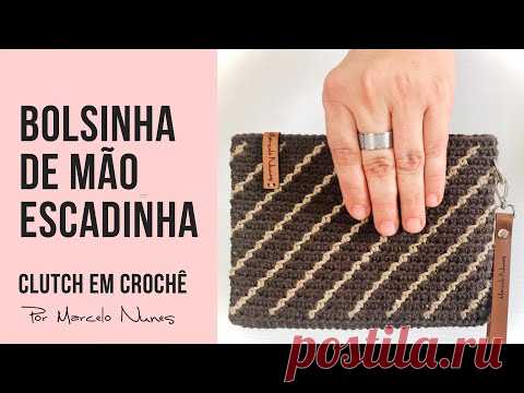Bolsinha de mão Escadinha - Clutch em Crochê por Marcelo Nunes