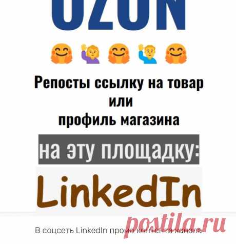 Раскрутка магазина-аккаунта Озон соцсеть LinkedIn