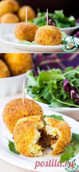 Классические аранчини (рисовые шарики с начинкой) - кулинарный рецепт