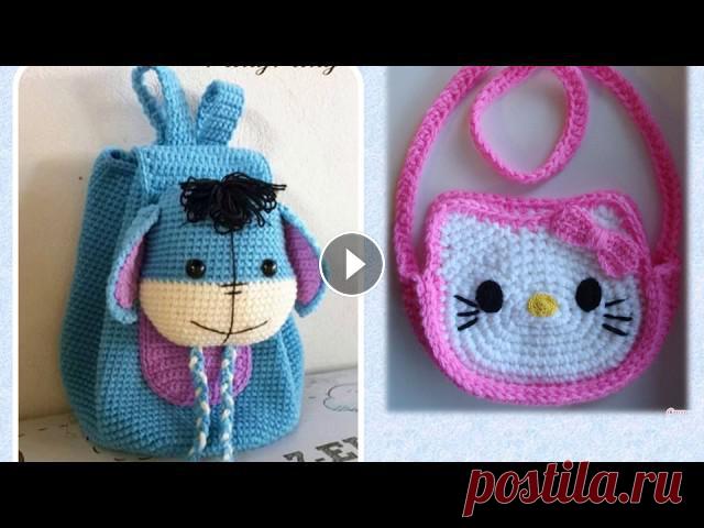 Вязаные сумки для детей. Подборка. Все работы взяты из Интернета. Скриншоты на все видео здесь ВК - https://vk.com/club163353815 Искусство вязания. Авторские МК и схемы....
