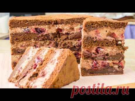 Вкуснейший торт с 🍫шоколадным муссом и 🍒вишней в карамели - Я - ТОРТодел!