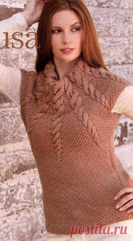 Жилет со спиралевидным украшением