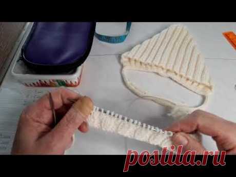 детская шапочка спицами,1 часть.от 0 до 3 мес.