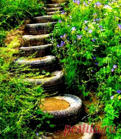 Необычное и практичное применение обычных покрышек на даче. | мастер на все руки | Яндекс Дзен