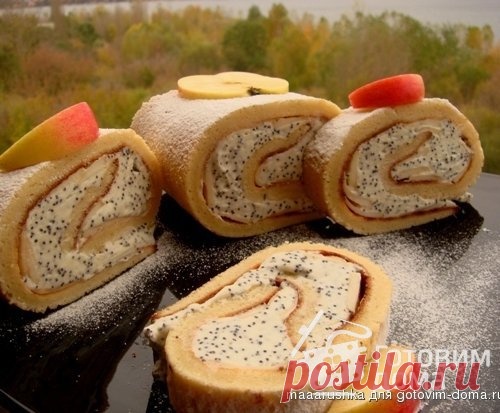Рулет яблочно-маковый - пошаговый рецепт с фото на Готовим дома