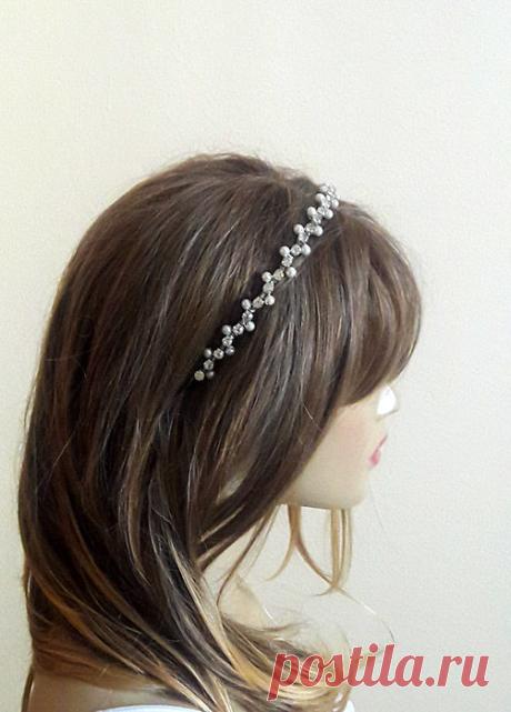 Wedding Headband Bridal Hair Accessory Rhinestone and by selenayy