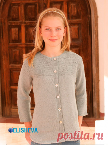 Жакет от Drops Design: описание вязания спицами для девочки 7 - 14 лет