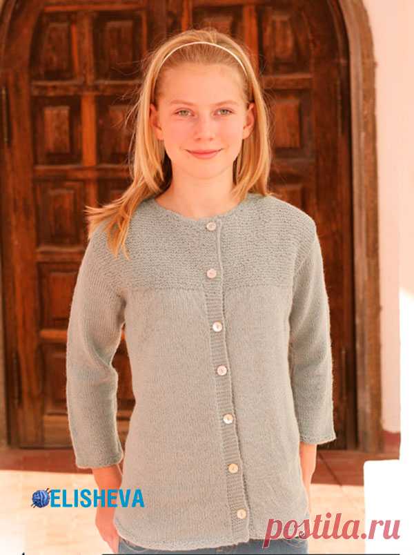 Жакет от Drops Design: описание вязания спицами для девочки 7 - 14 лет