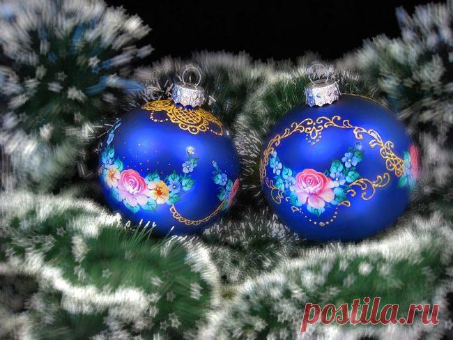 Красивые новогодние шары|Ручная роспись новогодних шаров