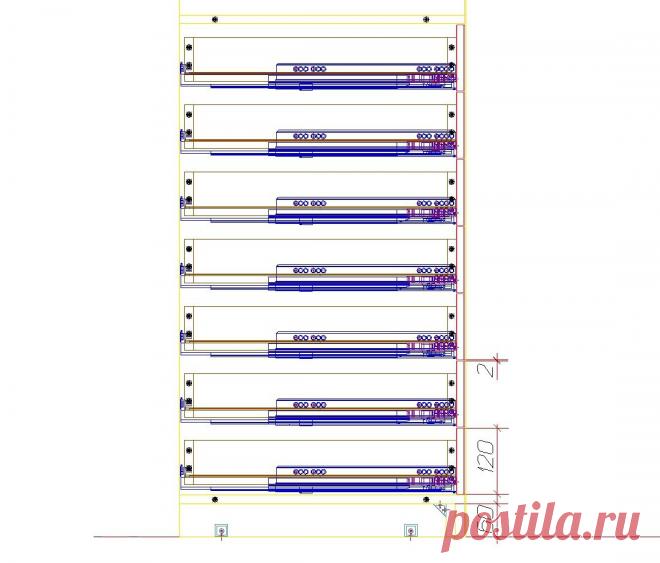 Вот такой "отряд" ящиков, в гардеробе ))) зазоры между фасадами делаю 2 мм - сборщики в шоке!!! )