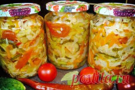 САЛАТ ИЗ ОГУРЦОВ И КАПУСТЫ НА ЗИМУ