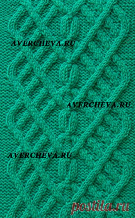 УЗОР СПИЦАМИ 929 « КОСА 44 ПЕТЛИ»