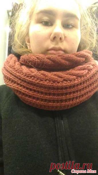 . Снуд цвета Марсала, спицами - Вязание - Страна Мам