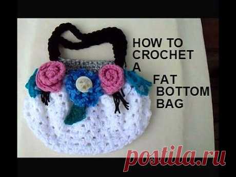 CROCHET: FAT BOTTOM BAG, 3 stitch decrease, Easiest Bag Handles
