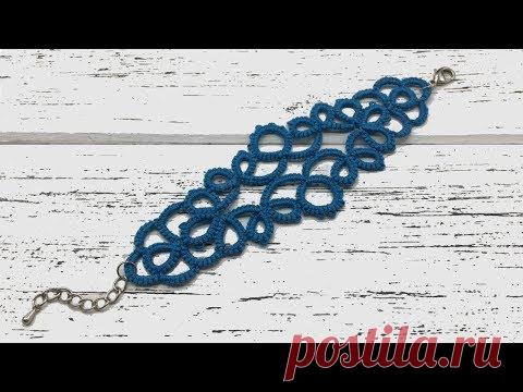Фриволите иглой для начинающих. Браслет / DIY Beginner needle tatting. Bracelet