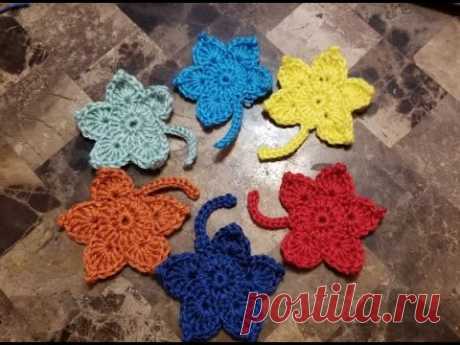 Как связать кленовый лист крючком