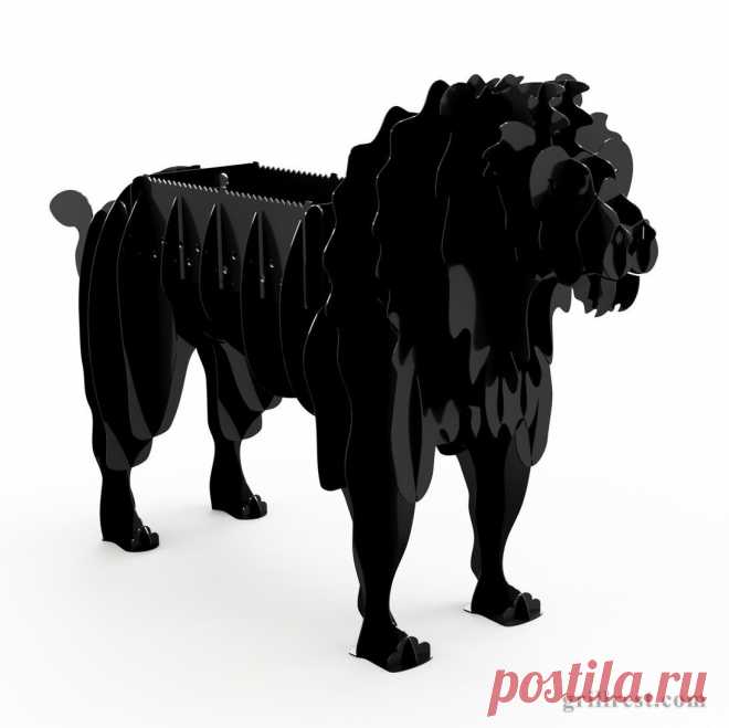 Скачать макет (чертеж) красивого мангала "Лев" в формате CDR, DXF