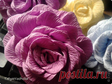 Розочки из гофрированной бумаги МК | Страна Мастеров