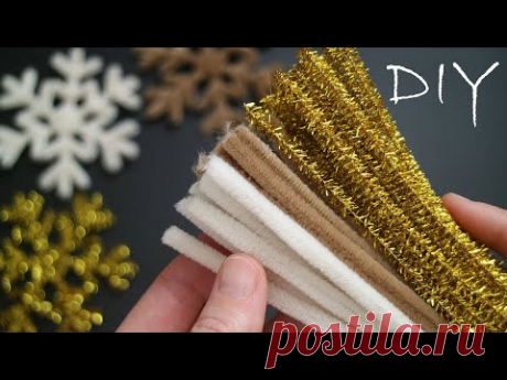 ❄️How to make a snowflake from pipe cleaner❄️DIY