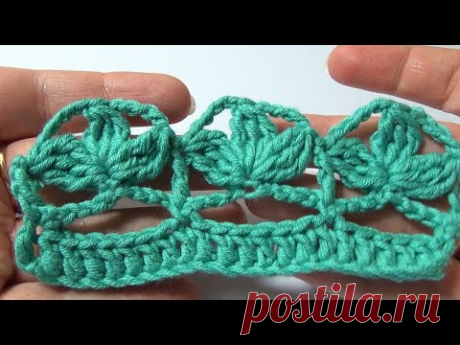 цветочная обвязка края крючком