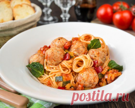 Паста с фрикадельками и овощами | Вкусный блог - рецепты под настроение