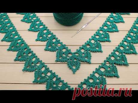 УГЛОВАЯ ажурная КАЙМА простое ВЯЗАНИЕ КРЮЧКОМ для начинающих Crochet Border for Doily Tablecloth