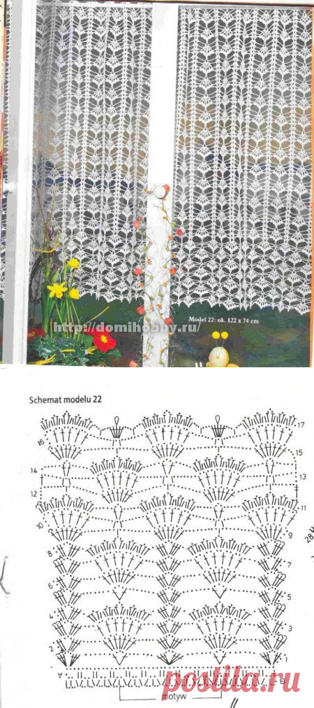 Ажурные занавески крючком