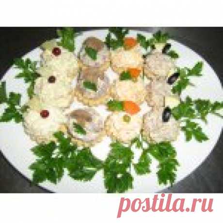 Тарталетки "Закусочное мясное ассорти" Кулинарный рецепт