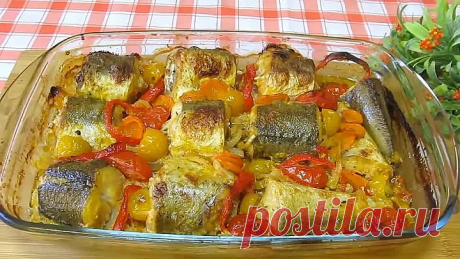 ВКУСНАЯ РЫБКА с овощами в духовке! Самая СОЧНАЯ!