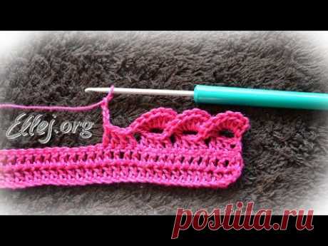 Урок вязания крючком - Объемная кайма. 3D crocheted edging